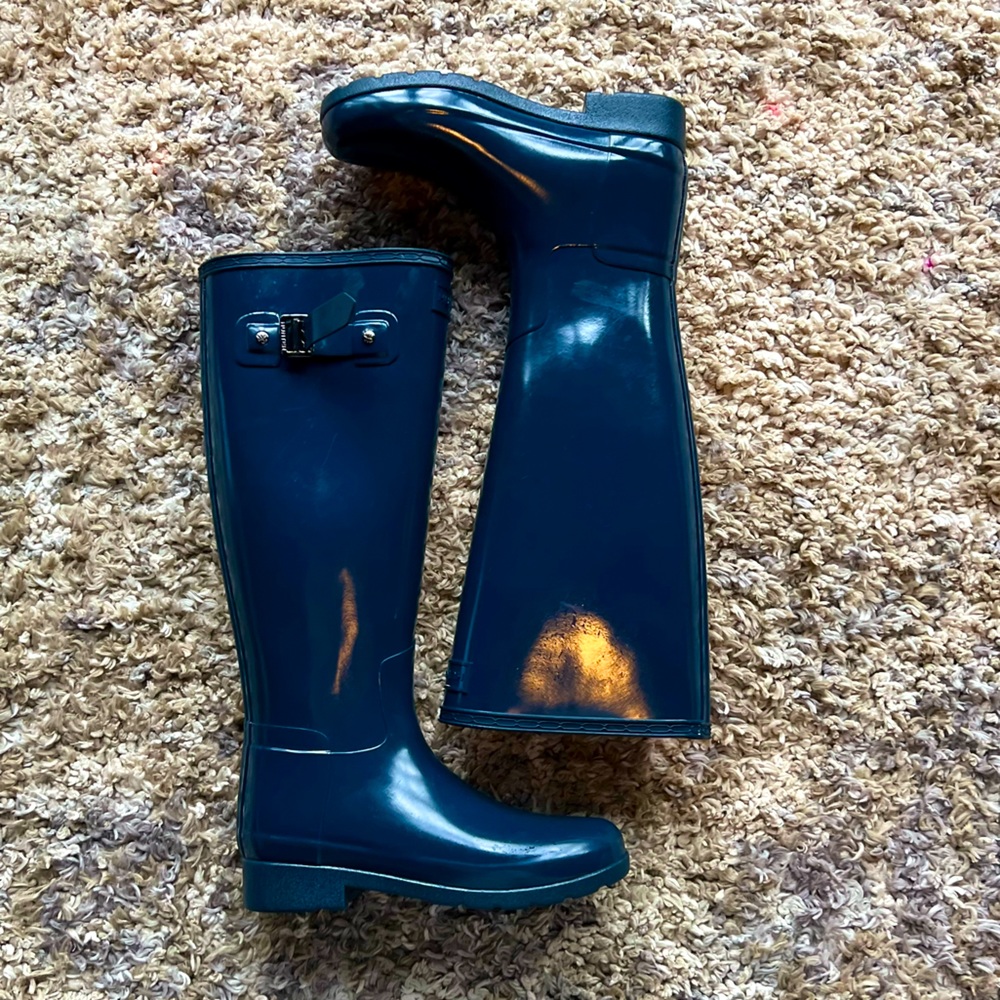 Hunter Dark Blue Rubber Boots